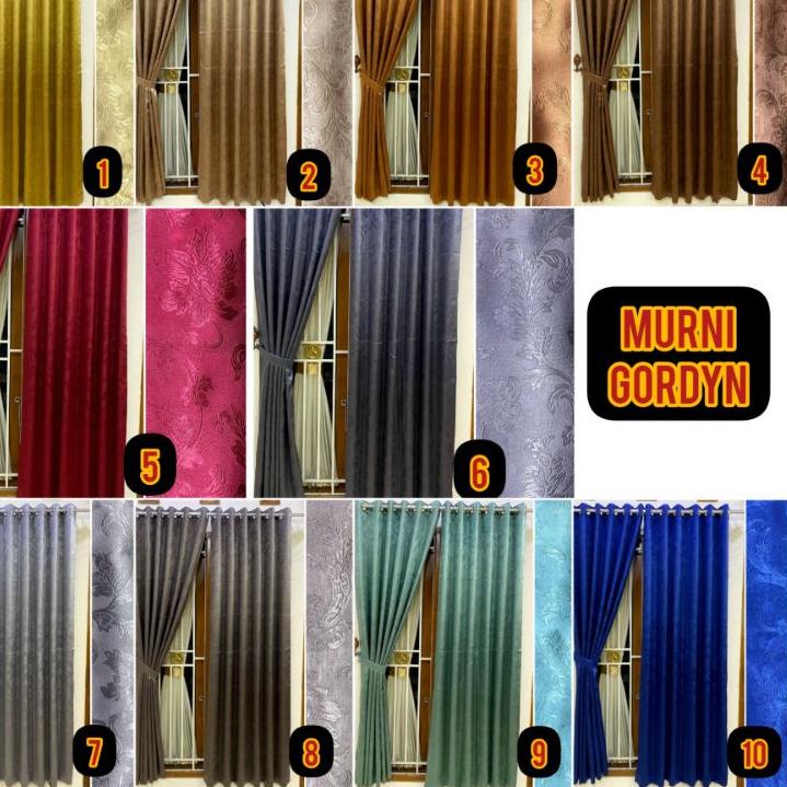 ➨ Gorden hordeng Embos blackout polos motif bunga timbul ✥