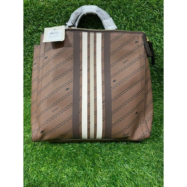 Tas wanita FossilOriginal Parker Small Sign brown stripe
