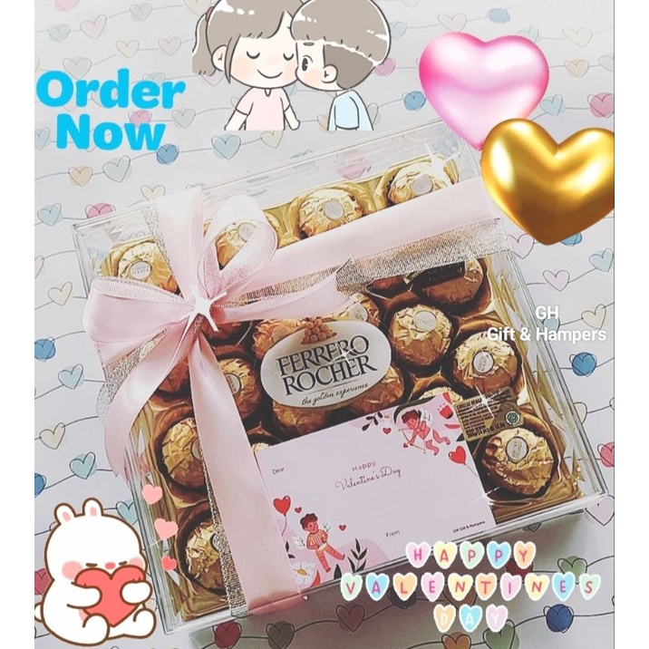 COKLAT FERRERO ROCHER KADO VALENTINE 14FEB BESTSELLER GIFT HADIAH HAMPERS SET DPT KARTU UCAPAN