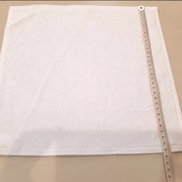 Handuk Sapu Tangan 5 Stars Hotel Putih Polos 30 x 30 CM Premium