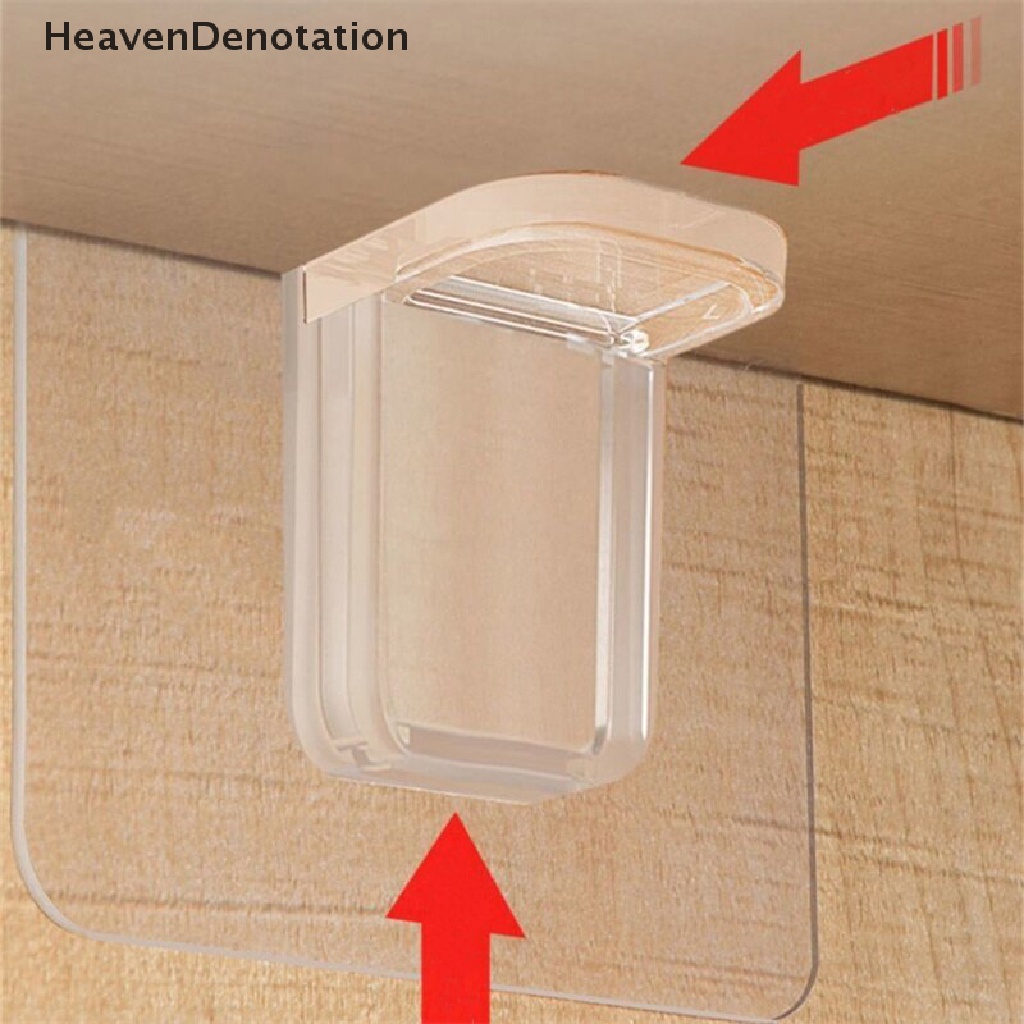 [HeavenDenotation] 4pcs Perekat Penyangga Rak Pasak Punch Free Shelf Support Peg-Self Adhesive Shelves Clips Closet Kabinet Shelf Support Clips Gantungan Dinding HDV