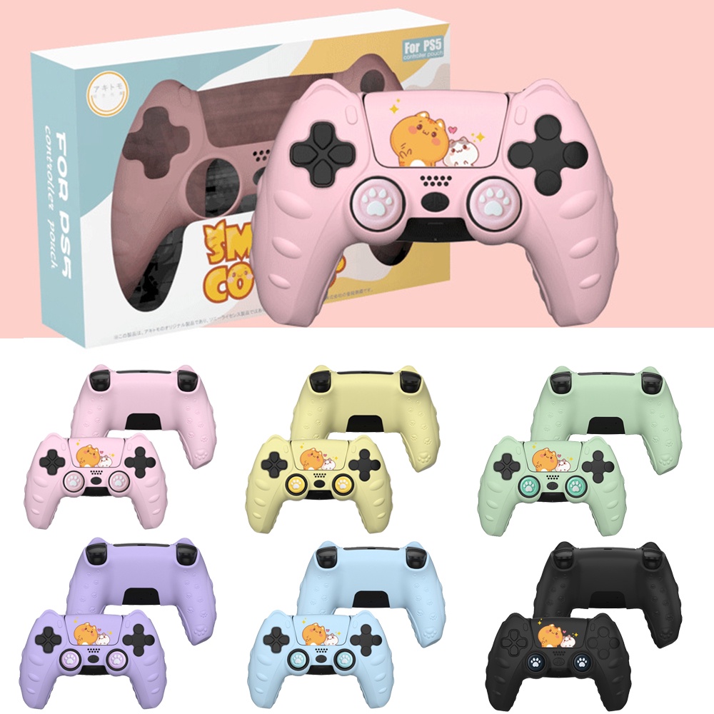 PLAYSTATION Ps5 Caes PS5 Controller Skin Anti-Slip Silikon Pelindung Kulit Case Cover Untuk Playstation5 DualSense Wireless Controller