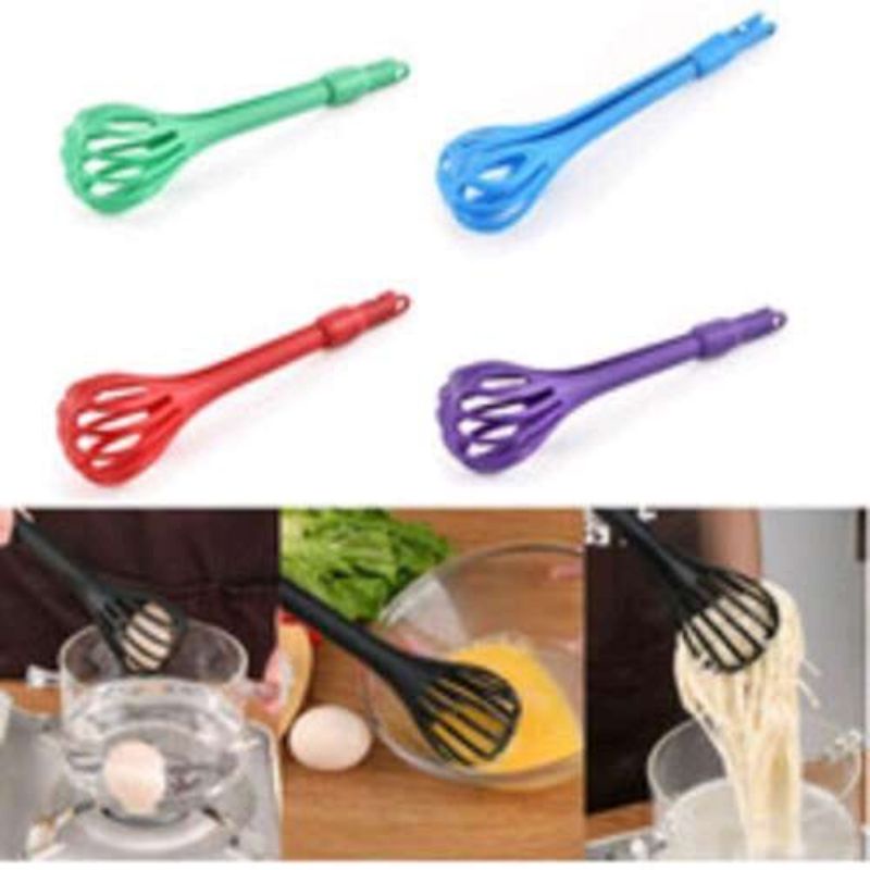 Pengocok Penjepit Telur Adonan Kue 3 in 1 / Spatula  Serbaguna / Egg Whisk