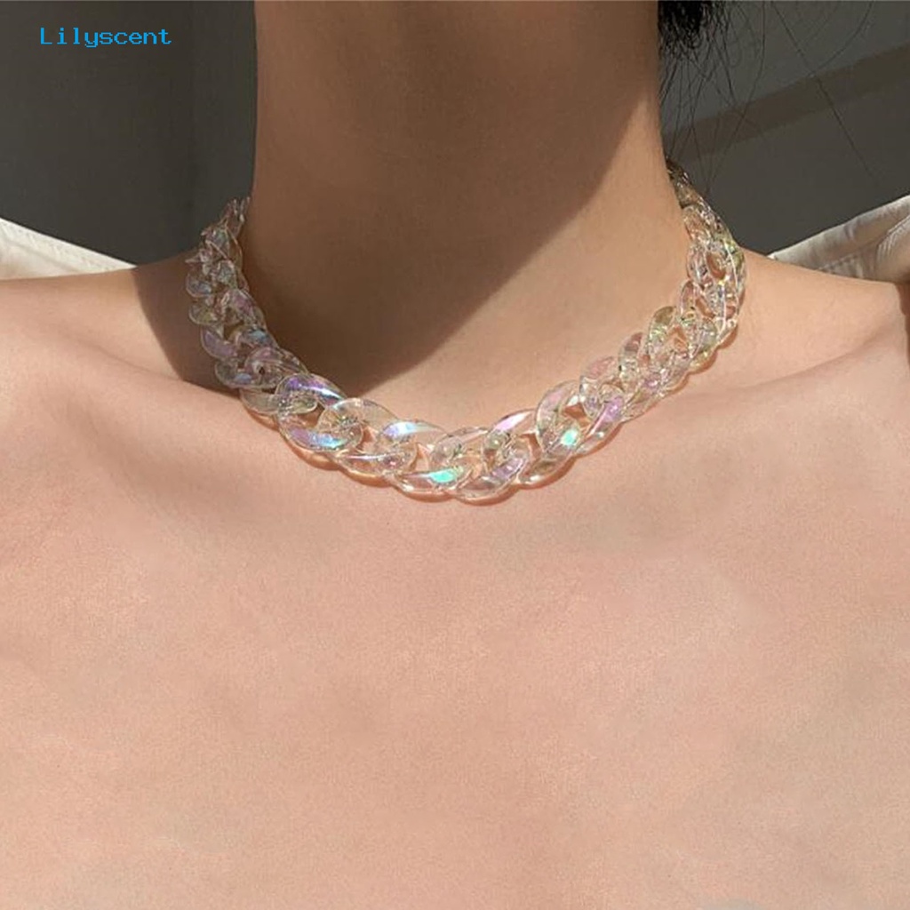 [LS] Kalung Bening Berlebihan Kalung Desain Lingkaran Resin Indah Kalung Wanita Untuk Pesta