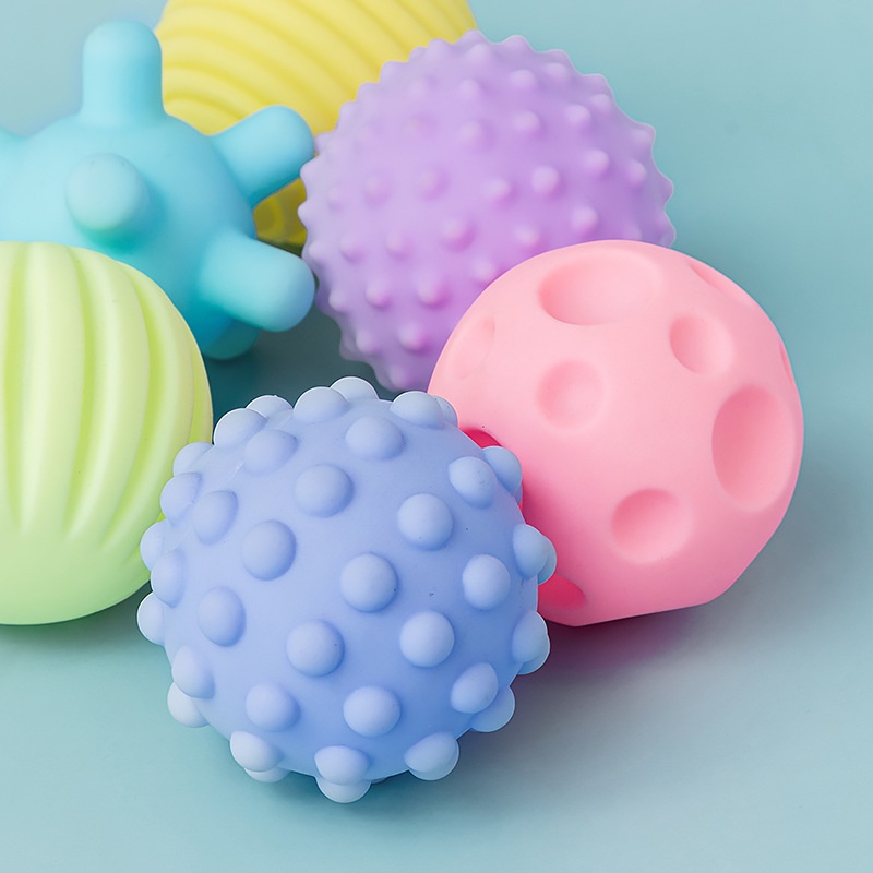 6 Pcs/Set Bertekstur Multi Bola Set Mainan Bayi Bola Bayi Tactile Senses Mainan Anak Bayi Training Ball Massage Soft Training Ball