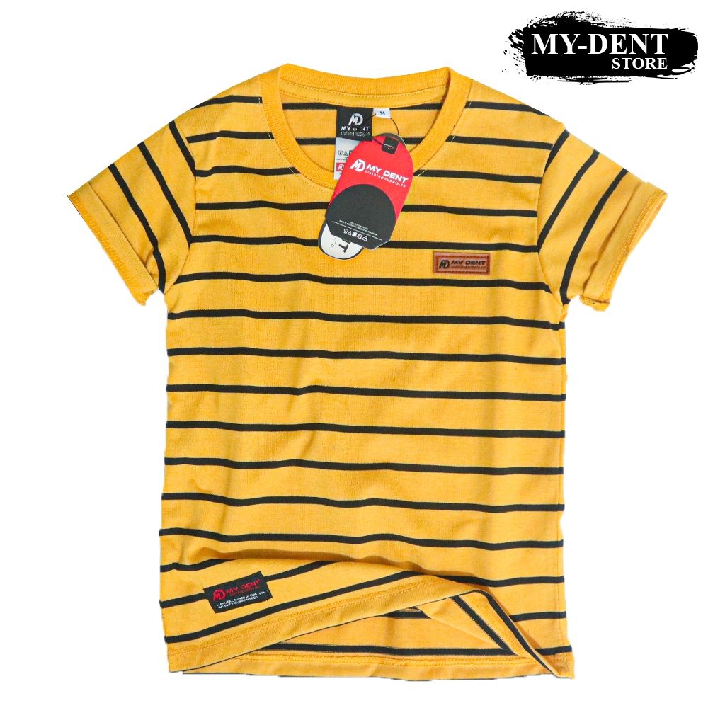 Mydent Kaos Anak Laki Laki Distro Motif Salur Stripe Umur 1-7 Tahun Colour