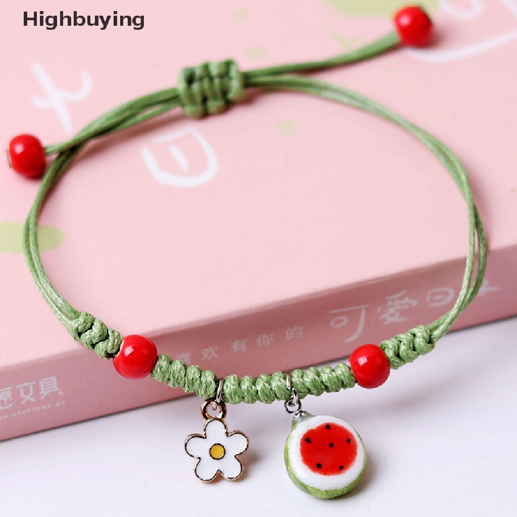 Hbid Gaya Cina Kreatif Keramik Retro Gelang Buah Es Krim Liontin Gelang Fashion Gadis Manis Mahasiswa Tenun Tangan Perhiasan Aksesoris Glory