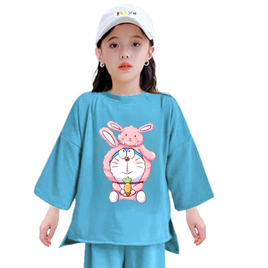 Hzl_outfit Tunik Anak Perempuan Dora Moon Bunny/ Tunik Kaos Anak