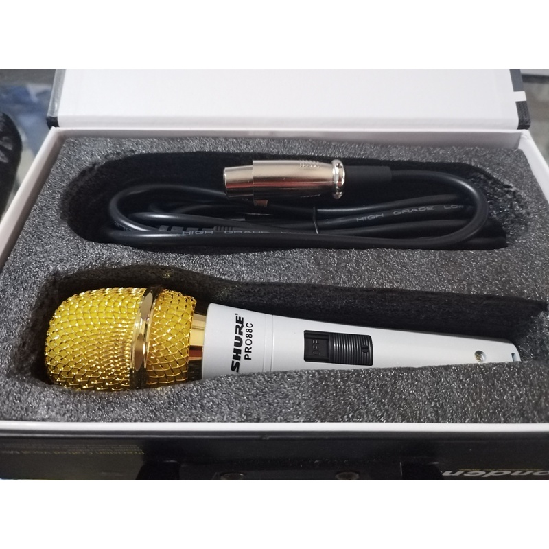 Microphone CONDENSER MIC Cable PROFESIONAL PEKA SENSITIF SHURE PRO 88C