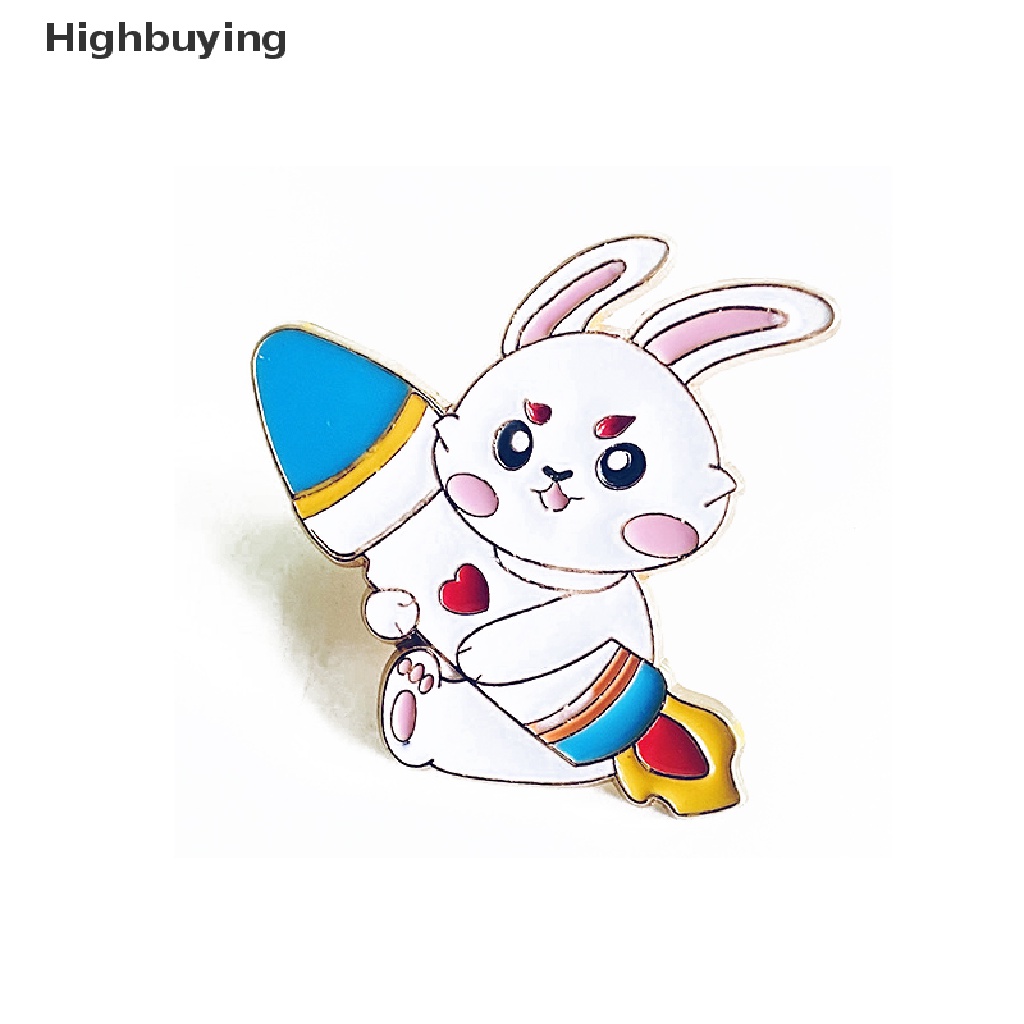 Hbid Tahun Baru Kelinci Alloy Pin Rabbit Bros Kartun Kelinci Pakaian Lapel Pin Lucu Bentuk Hewan Bros Kerah Badge Tas Kartun Perhiasan Aksesoris Glory