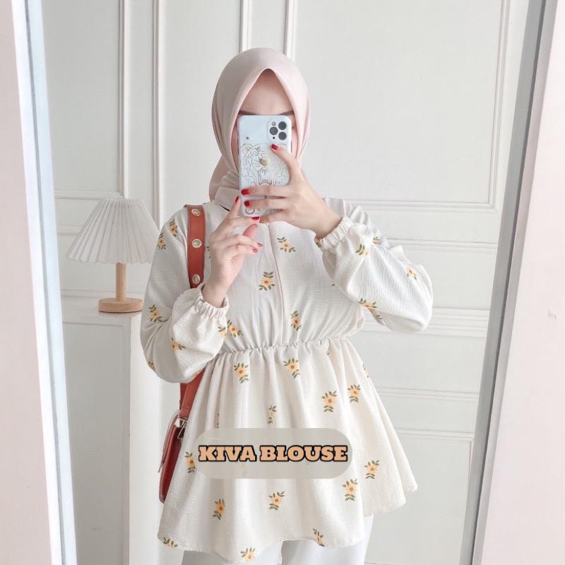 BEFAST - ZEC OOTD WANITA BLOUSE SYERIN / Kiva Sunflower Blouse / BLOUSE keluaran Terbaru Wanita / Pakaian Casual Remaja ABG / Outfit Daily Wanita Kerja / Fashion Kekinian Remaja ABG / Blouse Lengan Panjang Formal / Termurah