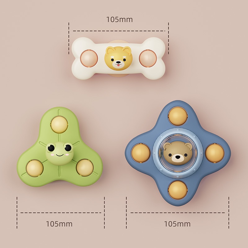 Anak-anak Spinning Top Hand Spinner Dengan Suction Cup Mainan Mandi Kartun Spinner Mainan Untuk Bayi Anak Mainan Mandi