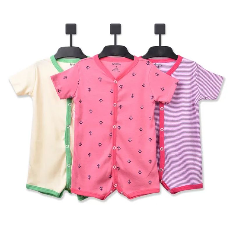 Romper Pendek Bayi - Sleepsuit Bayi Baby Girl isi 3pc P011