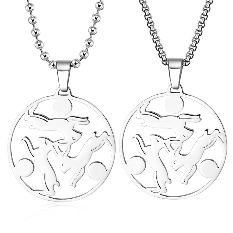 Tiga Kelinci Matahari Celtics Knot Triskele Triskelion Stainless Steel Kalung Warna Perak Kalung Perhiasan