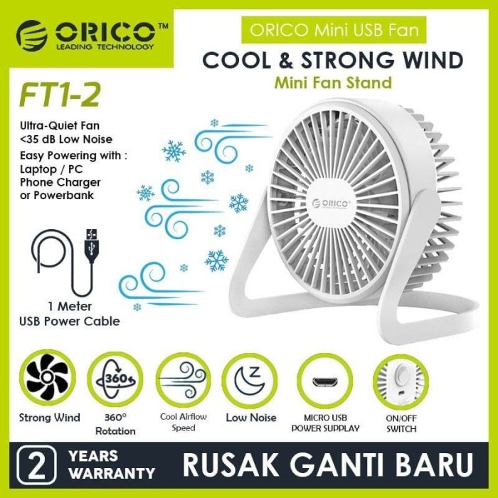 Terlaris Orico Mini Usb Fan Stand Ft1-2 Kipas Angin Mini