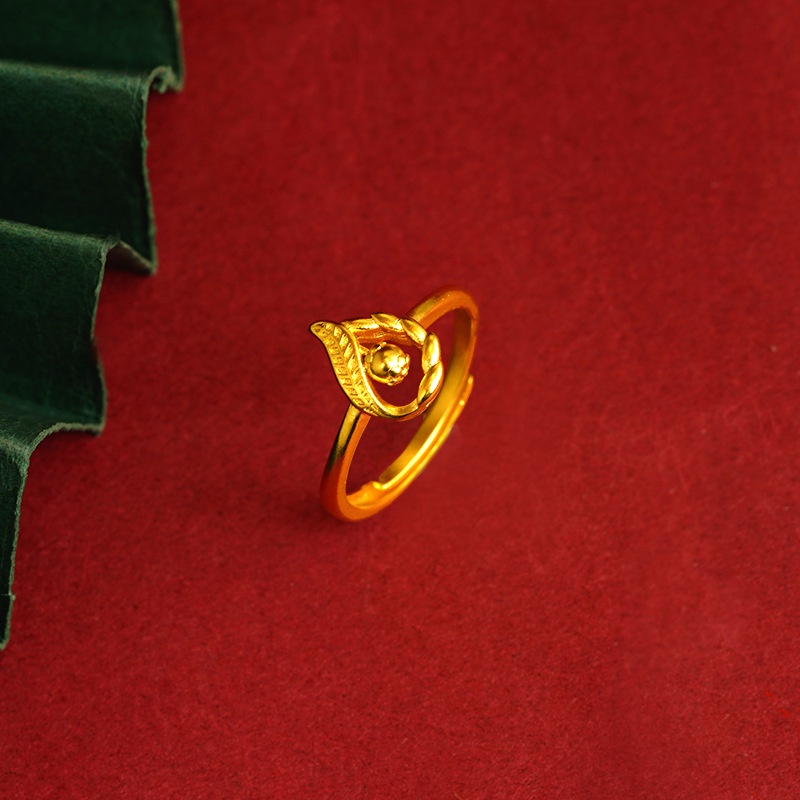 Goldkingdom Perhiasan Fashion Emas Asli Kadar 375Bangkok Aksesoris Ready Stock Klasik Liontin Kalung Berlapis Emas Cincin Yang Dapat Disesuaikan Untuk Hadiah Wanita