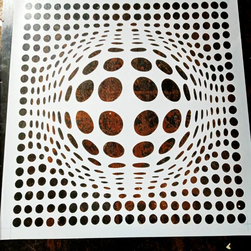 

stencil dinding ilusi motif