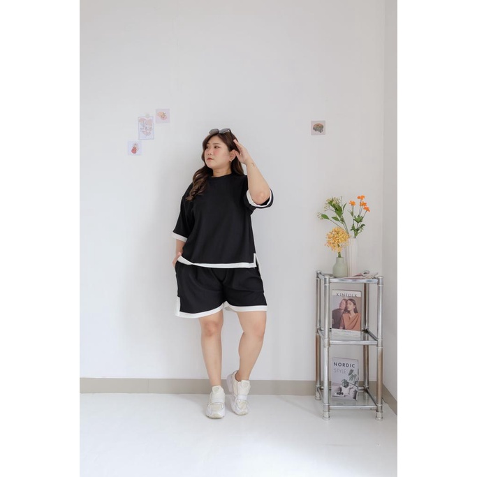 BIGWELL ANNA SET PANJANG/PENDEK - SETELAN WANITA JUMBO - SETELAN WANITA BIGSIZE