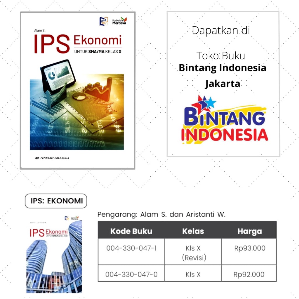 Erlangga - Buku Pelajaran IPS EKONOMI kelas 1/X SMA/MA Kurikulum Merdeka