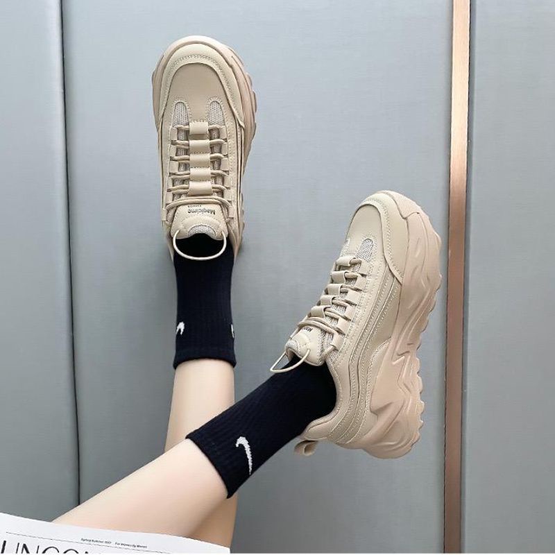 RYX - Venus Tan Sepatu Sneakers Tali Wanita Fashion Casual / Olahraga - Ori Import