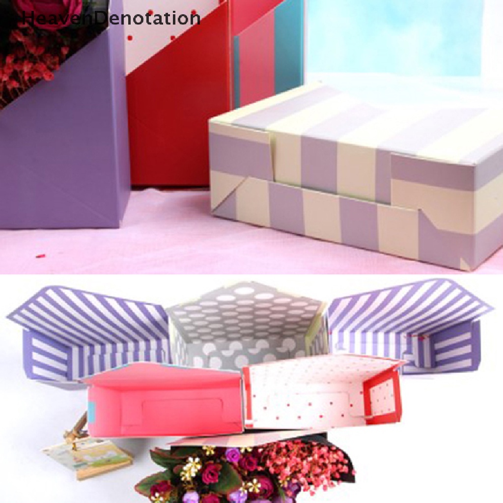 [HeavenDenotation] Bergaris Romantis Amplop Bunga Kotak Tempat Florist Buket Packing Storage Box HDV