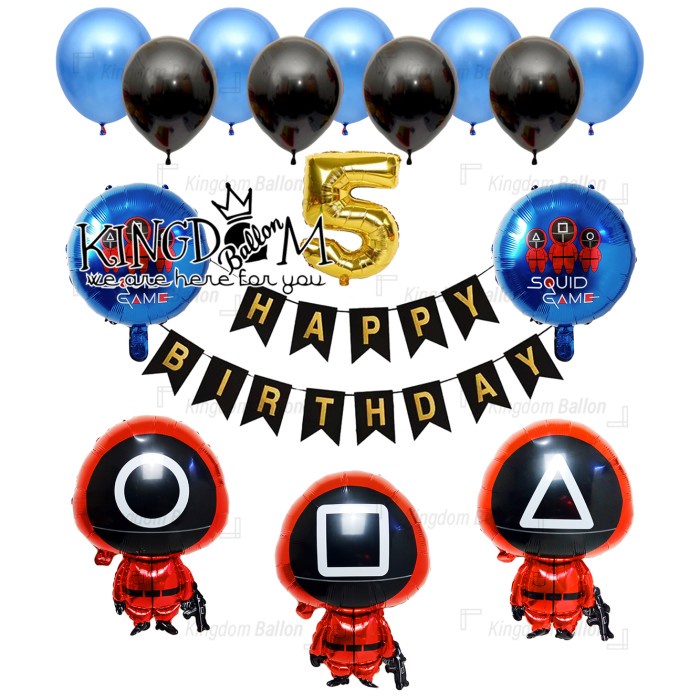 Paket Dekorasi Ultah Tema Squidgame #6 / Paket Dekorasi Ultah Anak