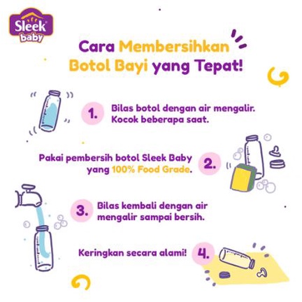 SLEEK Bottle Nipple CLEANSER 70 ml - Sabun Cuci Botol Dot Bayi 70ml - Kemasan Refill EXP 2026