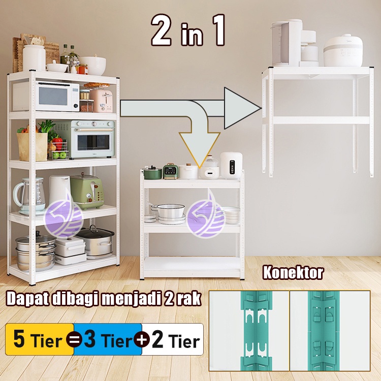 Pocket Dragon Rak Besi Siku 5 susun serbaguna rak Besi boltless Gudang shelves Gratis kaki karet