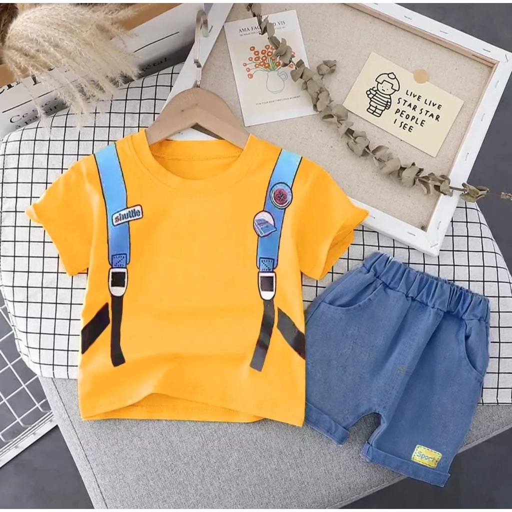 BISA BAYAR DITEMPAT/SETELAN BAJU ANAK LAKI-LAKI/PROMO KAOS ANAK CELANA JEANS TERLARIS BISA PILIH WARNA 1-5 TAHUN