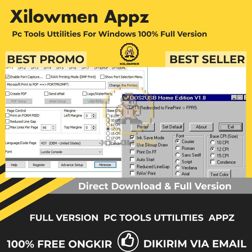 [Full Version] DOS2USB Pro PC Tools Software Utilities Lifetime - Alat cetak dari DOS ke printer USB
