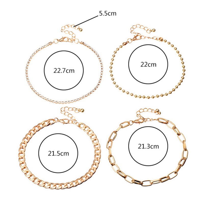 4 Pcs/Set Gelang Kaki Untuk Wanita Kupu-Kupu Bintang Hati Pesona Penjualan Panas Aksesoris Kaki Perempuan Kaki Rantai Gelang Perhiasan