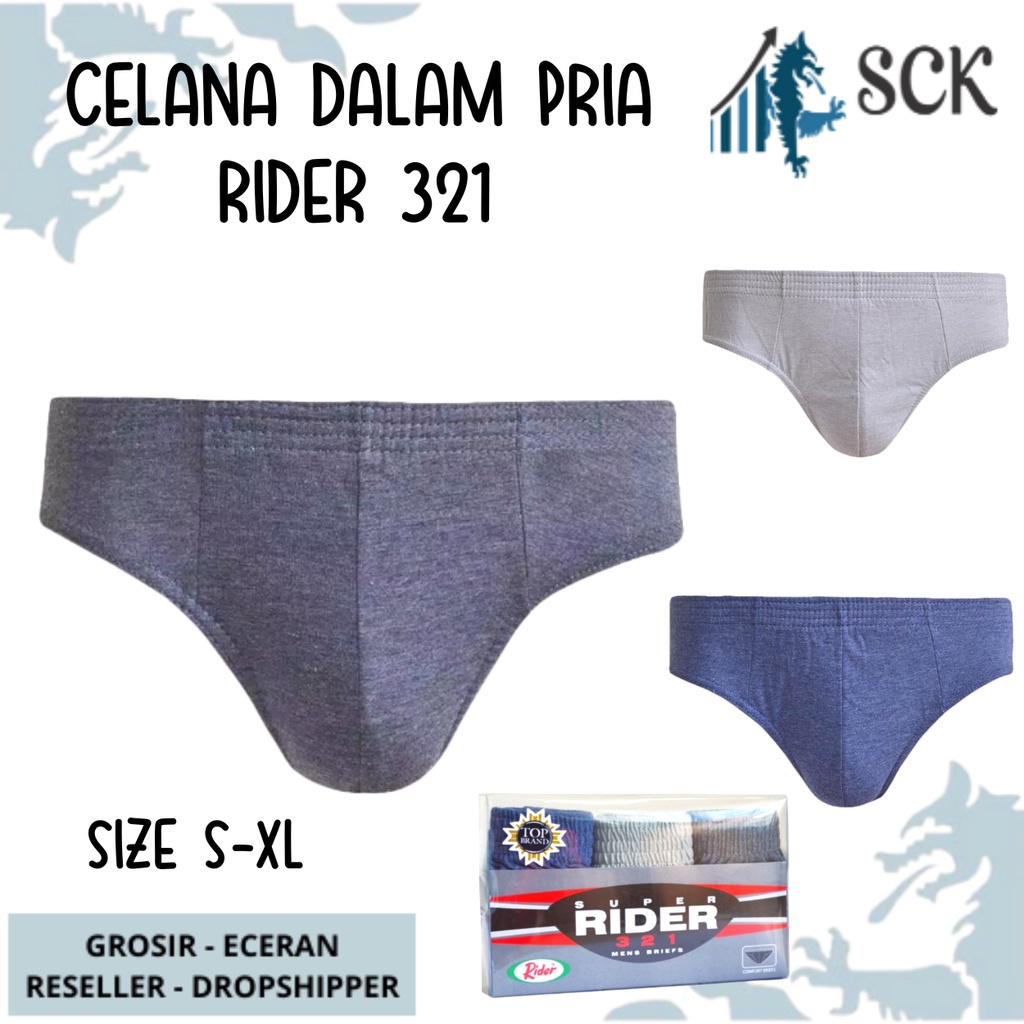 [ISI 3] CD Pria RIDER 321 Karet Bahan Katun Premium / Pakaian Dalam Pria / CD Laki - sckmenwear GROSIR