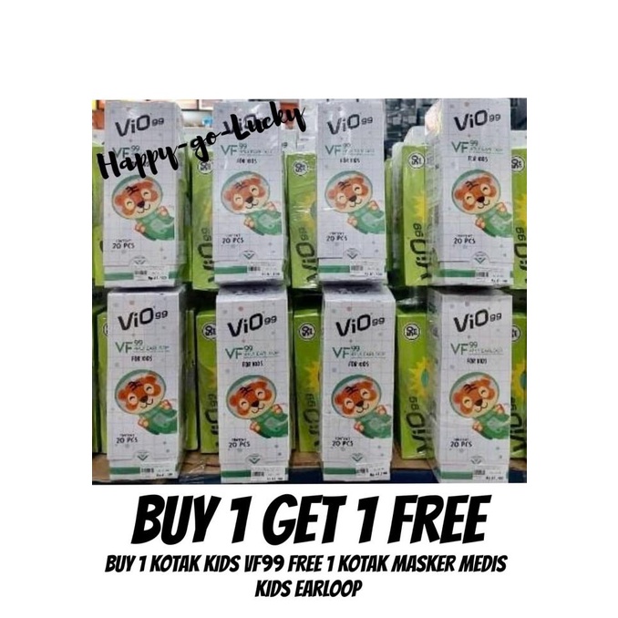 TERBARU- Vio Mask VF Kids Masker Anak Earloop 4 ply 20pcs model spt KF94/convex (BEST SELLER)