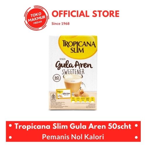 TROPICANA SLIM SWEETENER GULA AREN 50 SACHET - GULA