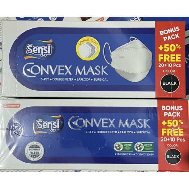 MASKER SENSI CONVEX KF94 Mask 4Ply earloop isi 30pcs