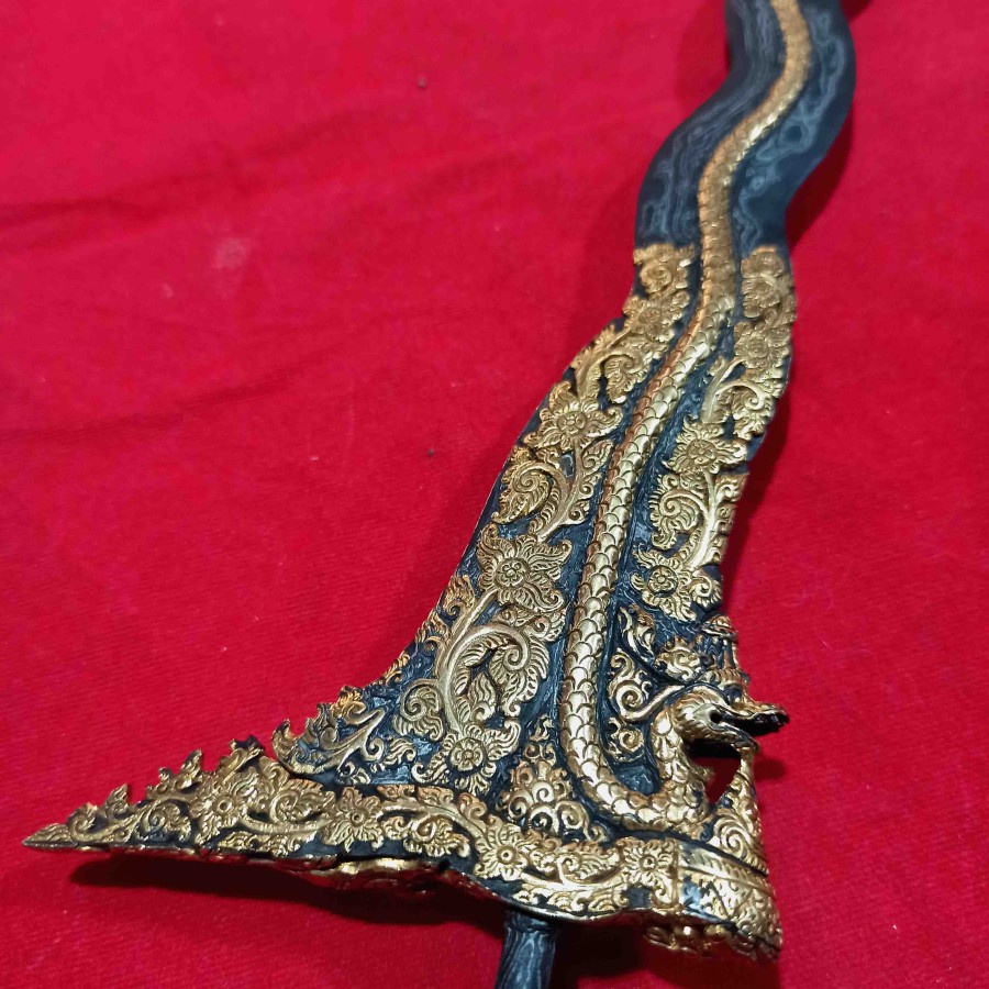 Keris Luk 13 Pusaka N0g0 Sasra Kinatah Sepuhan Garap Alus istimewa
