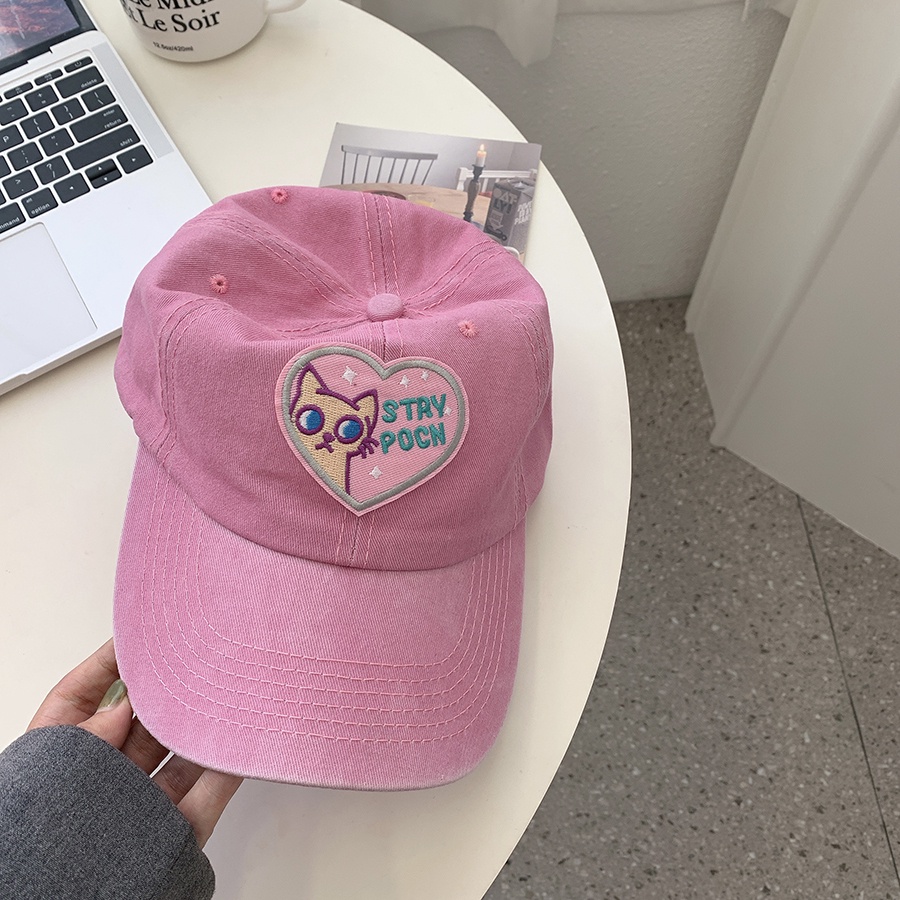 Topi Baseball Pink Retro Versi Korea Tabir Surya Atas Lembut