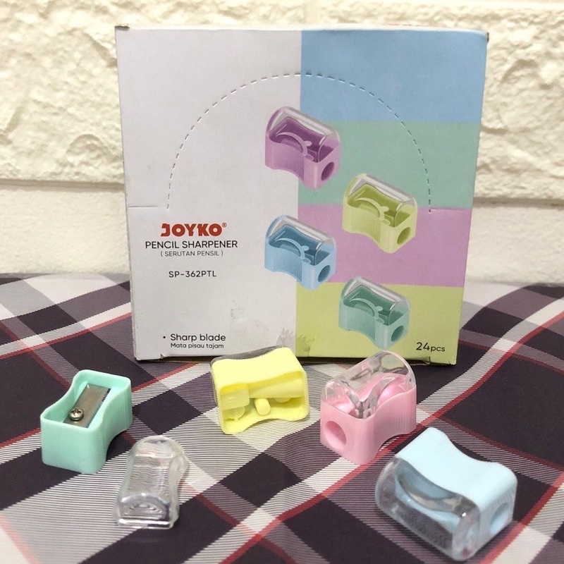 

1 PACK / 24 PC JOYKO SHARPENER RAUTAN PENSIL ROTI WARNA PASTEL SP-362PTL