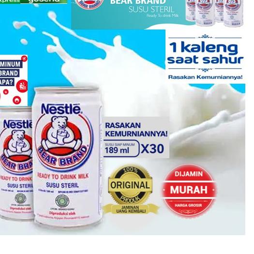 

♟ (PROMO)BEAR BRAND Susu Beruang Susu Kaleng Steril 189ml x 30 pcs ←
