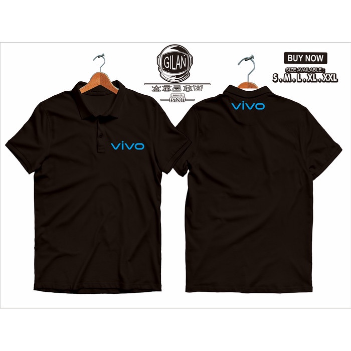 Polo Shirt Kaos Kerah Vivo Smartphone Vendor Logo