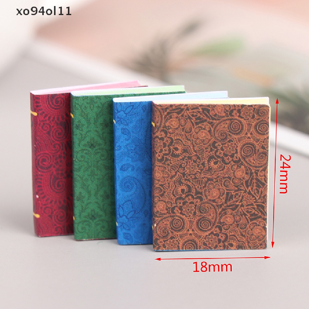 Xo 4pcs1per12rumah Boneka Miniatur Buku Model Notebook Doll House Furniture Decor OL