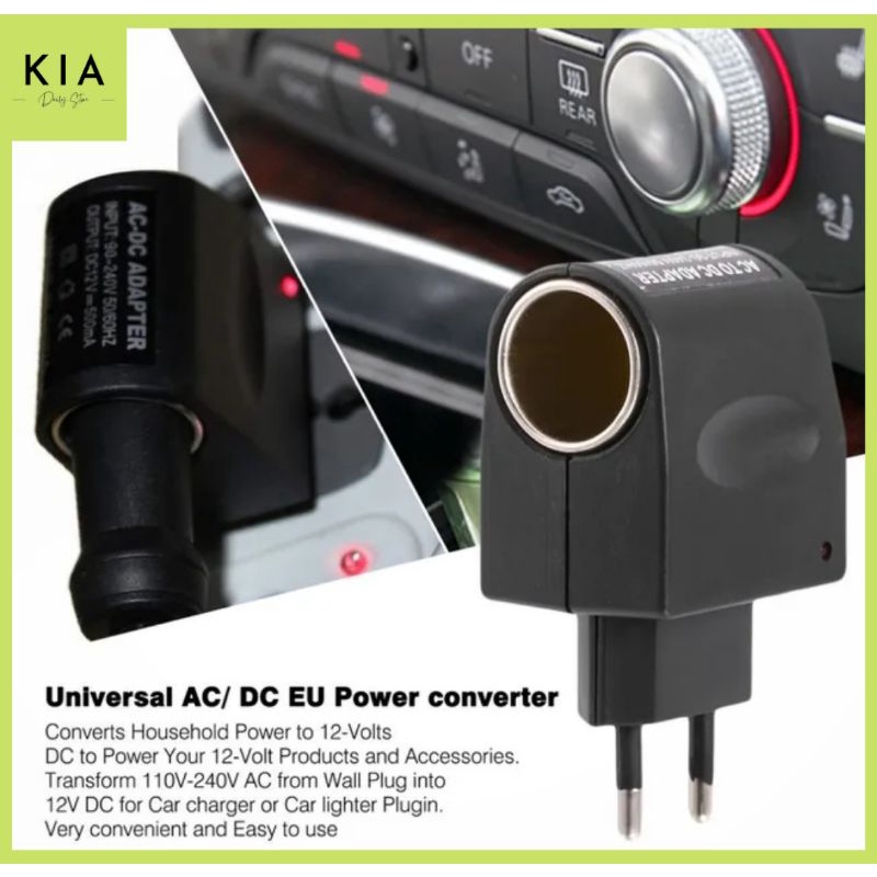 Car Charger Inverter AC to DC 12V 500mA Adapter Colokan Lighter Mobil Testing Car Charger