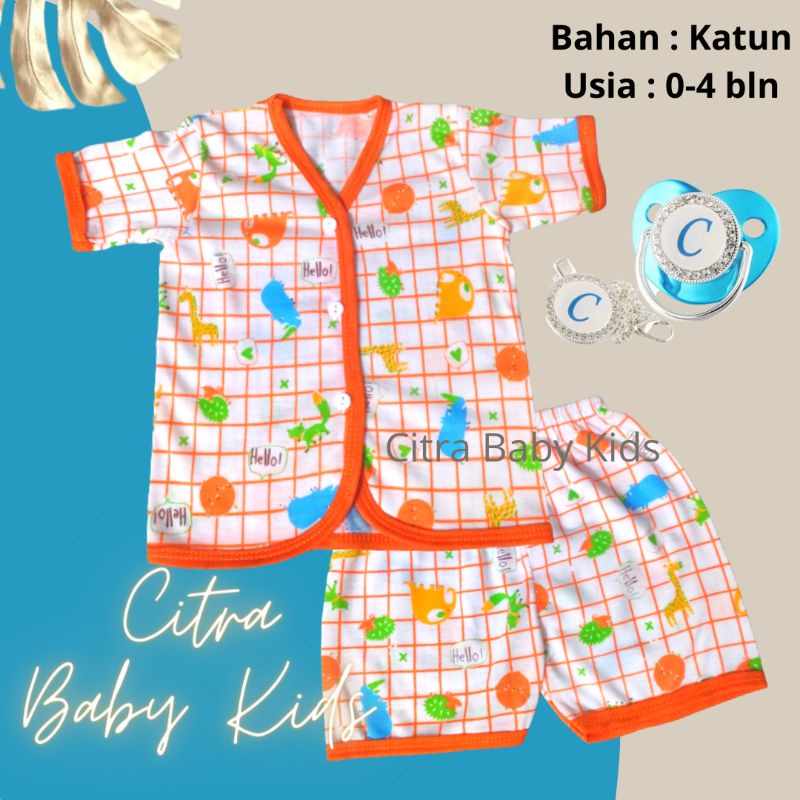 Setelan Bayi Lengan Pendek Baju Bayi Baru Lahir Perlengkapan baju Bayi Laki Laki Baju Bayi Perempuan SETELAN KOTAK TC PENDEK