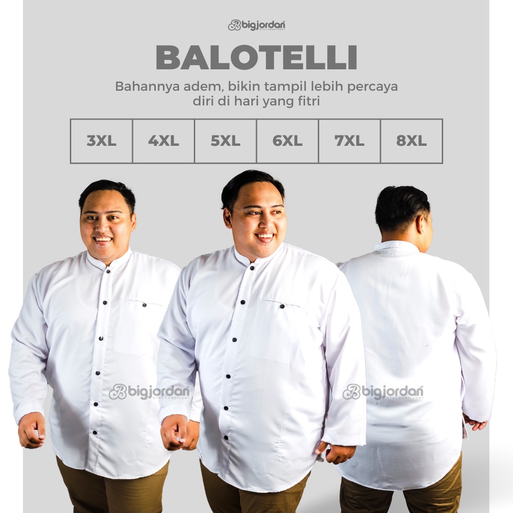 BIGJORDAN baju muslim koko lengan panjang big size XXXL XXXXL XXXXXL gamis ukuran jumbo 6XL 7XL 8XL 