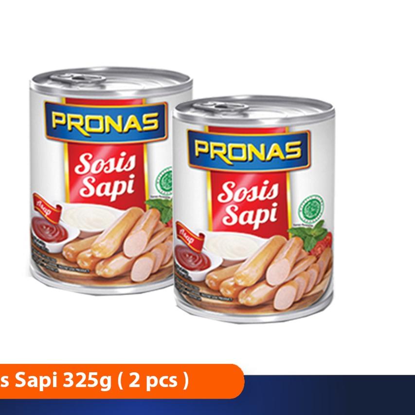 

➱ Pronas Sosis Sapi 325 g dalam kemasan kaleng EOE bundling 2 pcs ✹