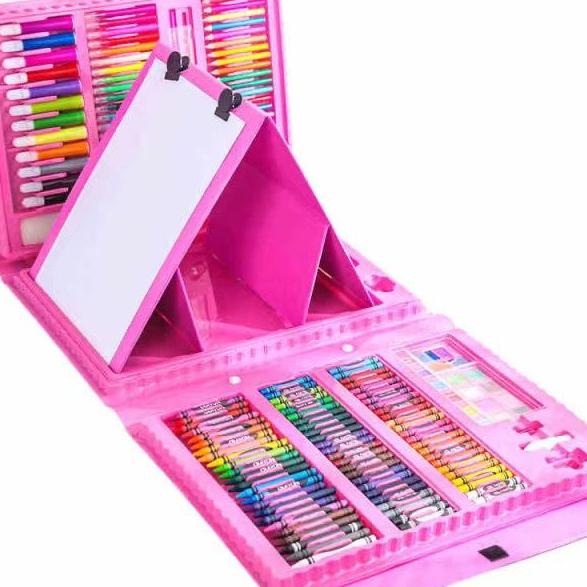 

Murah Keren Crayon Anak Pengasah 208pcs Set Alat Menggambar Melukis Anak-anak Crayon Cat Air Pensil