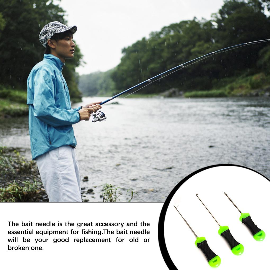 Huit 3pcs Jarum Threading Memancing Baiting Rigs Memimpin Umpan Kait Membuat Alat Tools Needle Baja Karbon Tinggi Outdoor