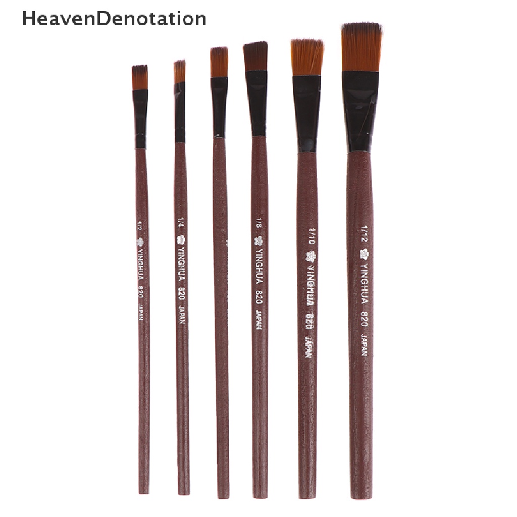 [HeavenDenotation] 6pcs/set Artis Brushes Nylon Acrylic Kuas Cat Minyak Untuk Perlengkapan Artis Set Cat Air Menggambar Perlengkapan Paing HDV