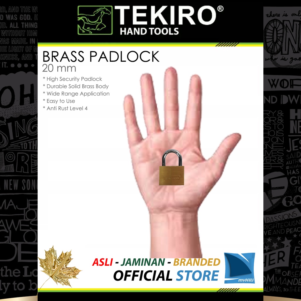 Gembok Kuningan 20~50 mm Cut Resistance Anti Rust Koper Pagar Rumah Teralis - Brass Padlock TEKIRO