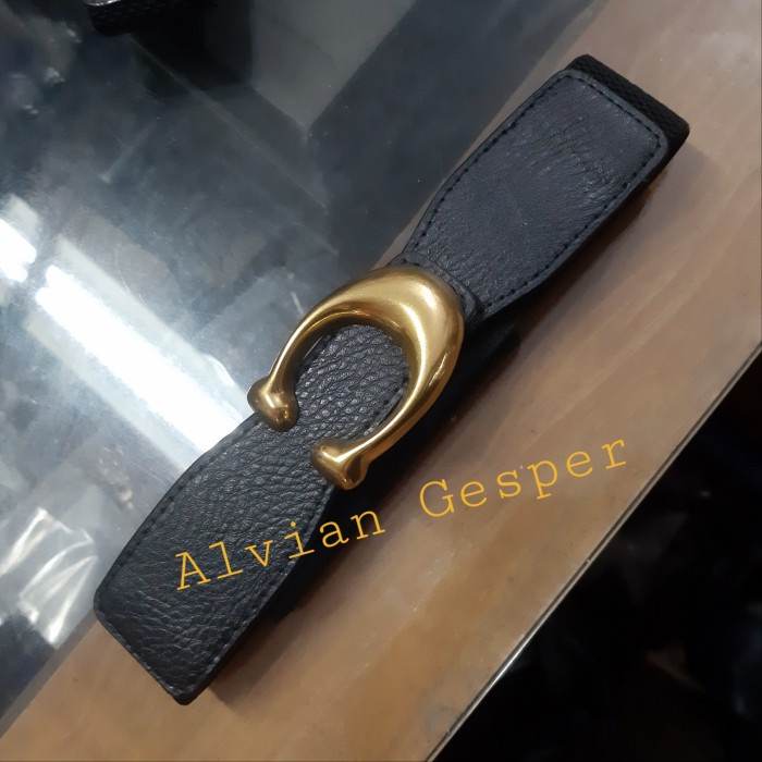 SABUK WANITA FASHION KARET COACH 4CM GOLD TALI PINGGANG WANITA CEWE TALI CELANA DESAIN SIMPEL DEWASA